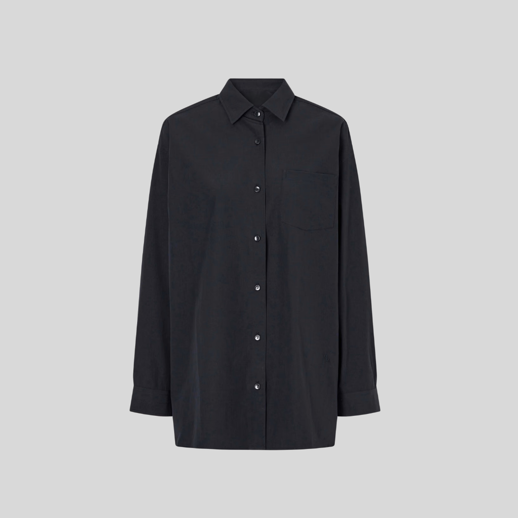 Black Cotton-Poplin Shirt