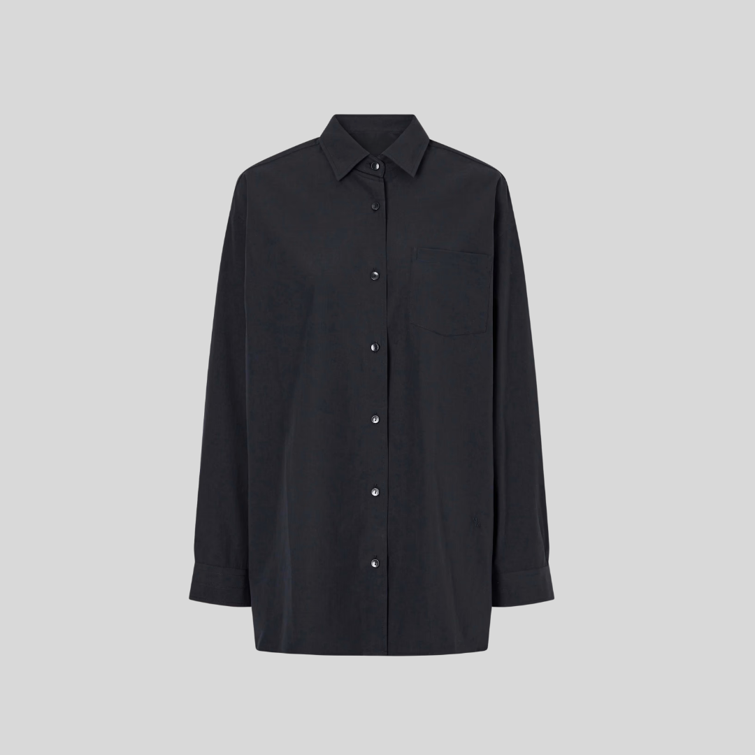 Black Cotton-Poplin Shirt