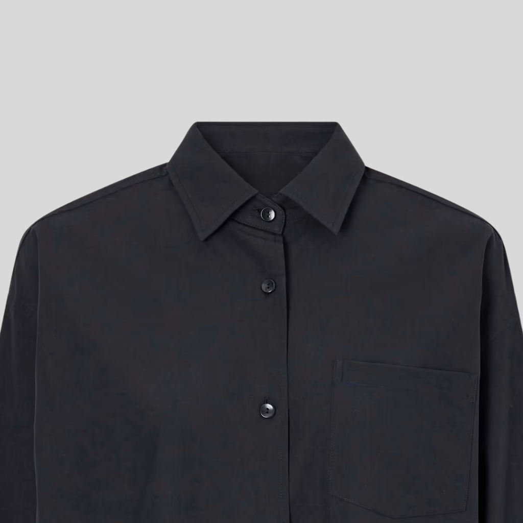 Black Cotton-Poplin Shirt