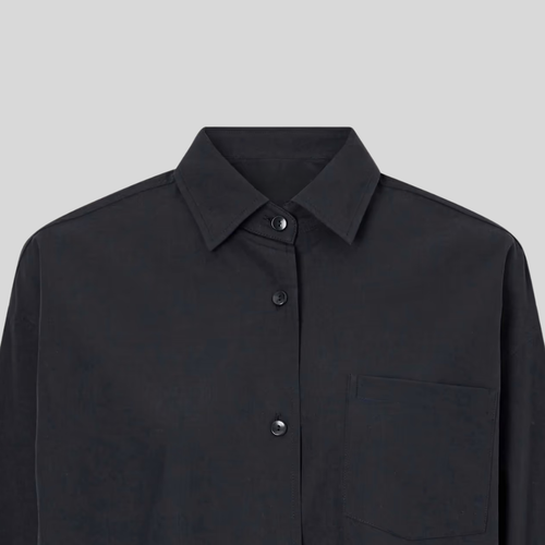 Black Cotton-Poplin Shirt