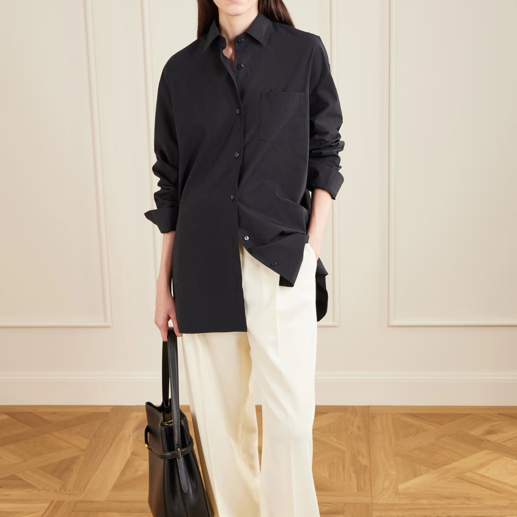 Black Cotton-Poplin Shirt